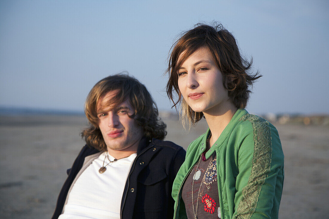 Portrait of a young couple at the beach