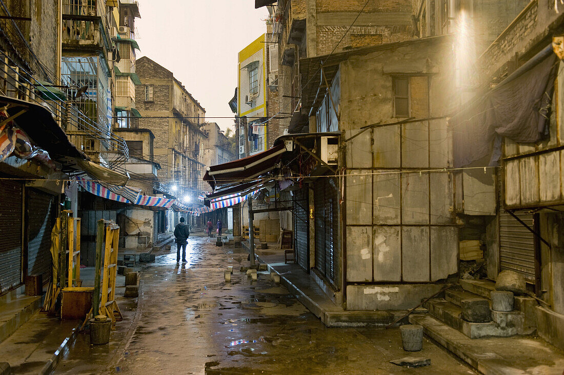 A quiet alley at night, long exposure, Guangzhou, China