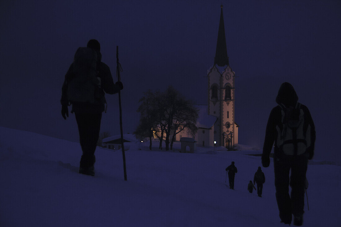 Winter walk to church