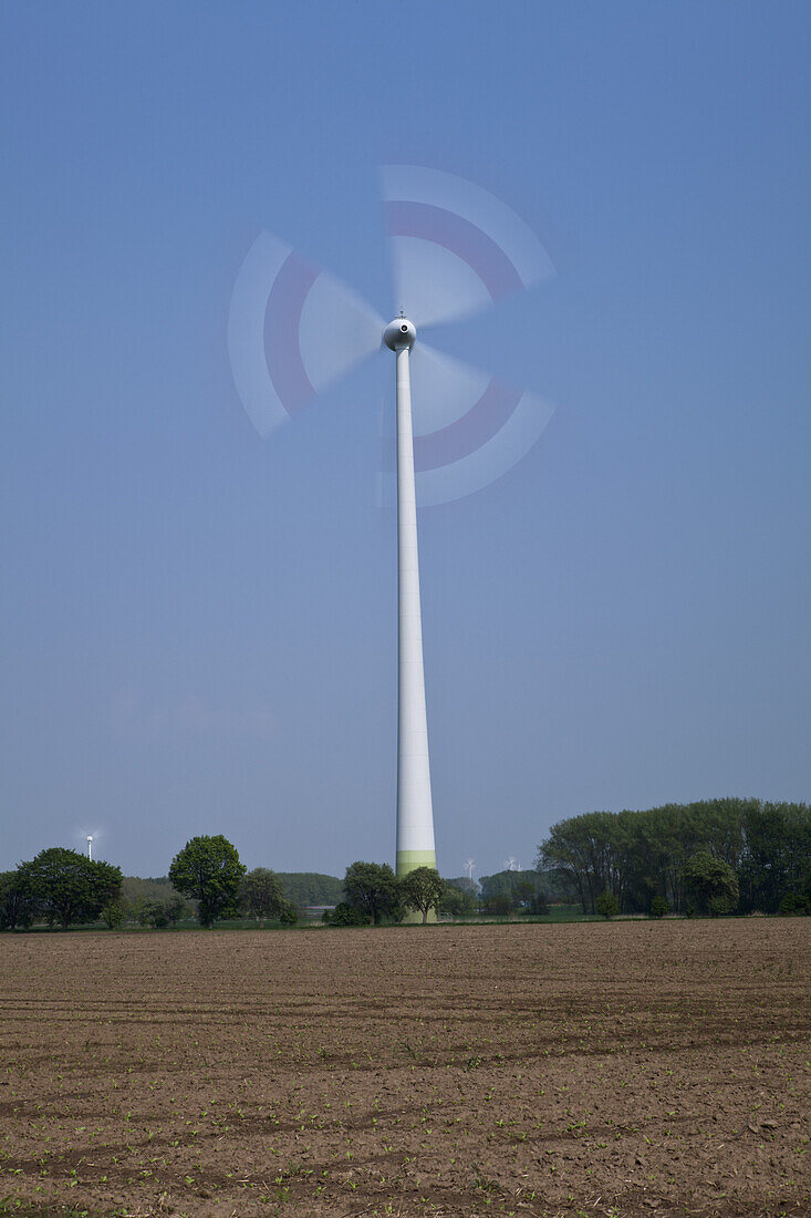 A spinning wind turbine
