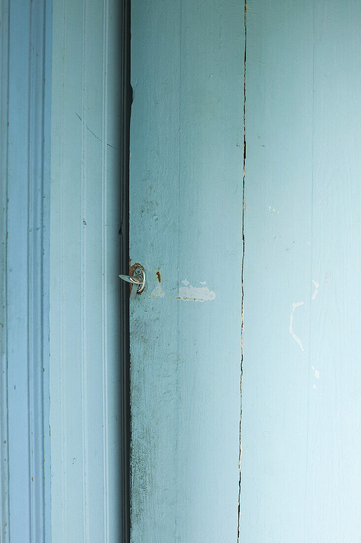 A blue wooden door