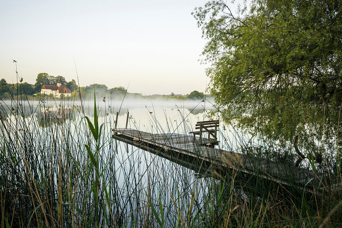 Lake Seeon, Chiemgau, Upper Bavaria, Seeon-Seebruck, Bavaria, Germany