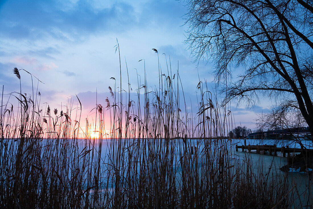 sunset in winter, Usedom, Mecklenburg Vorpommern, Germany