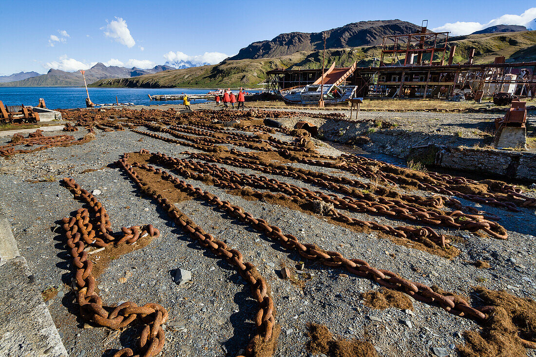 Ehemalige Walfangstation Grytviken, King Edward Cove, Südgeorgien, Südliche Sandwichinseln, Britisches Überseegebiet, Südatlantik, Subantarktis, Antarktis