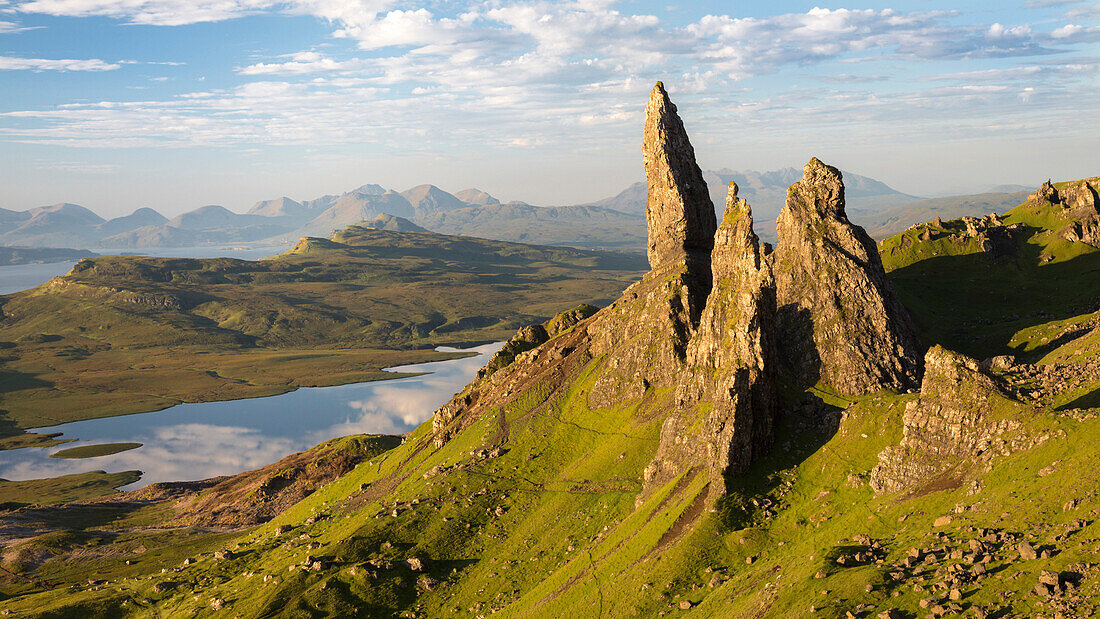 Rock pinnacles, Isle of Skye, Trotternish peninsula, Inner Hebrides, Highland, Scotland, United Kingdom