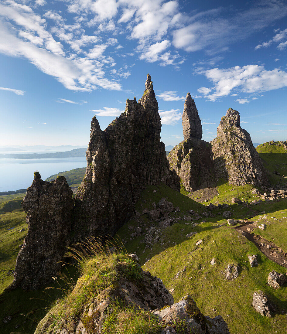 Rock pinnacles, Isle of Skye, Trotternish peninsula, Inner Hebrides, Highland, Scotland, United Kingdom