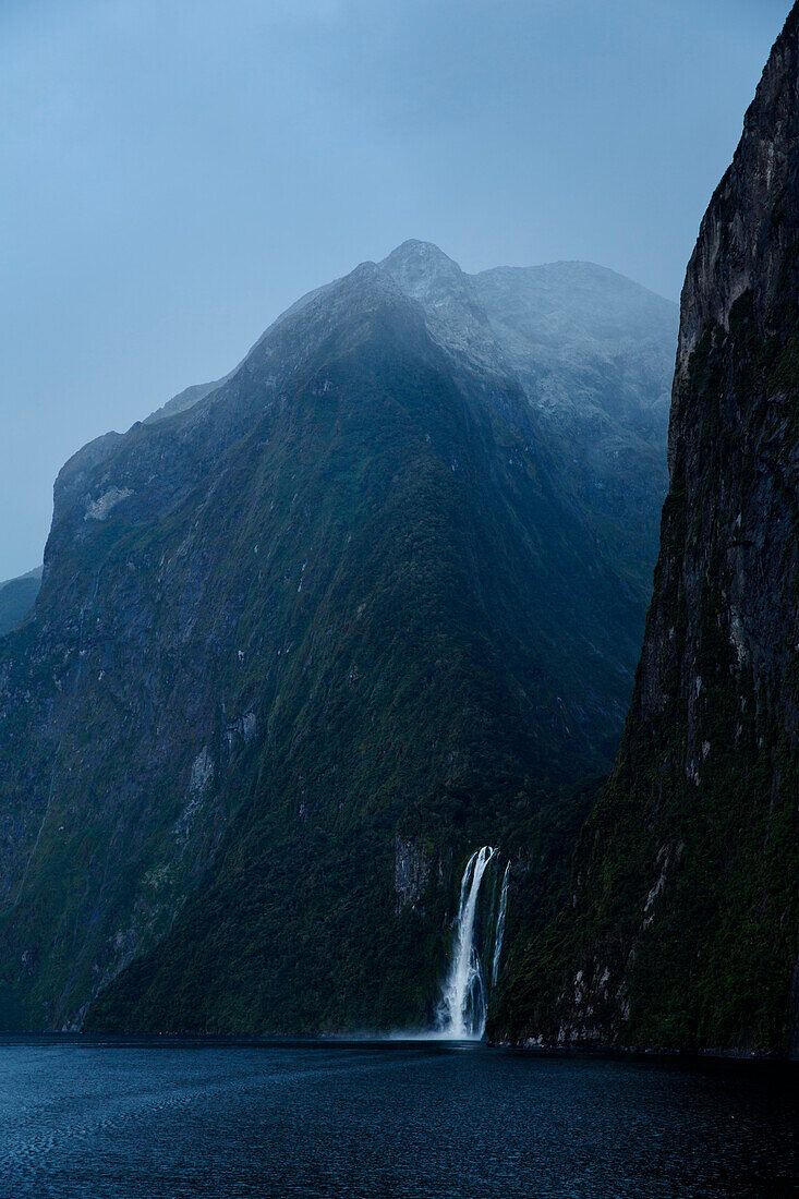 Sterling Falls waterfall, Milford Sound, Fiordland National Park, South Island, New Zealand