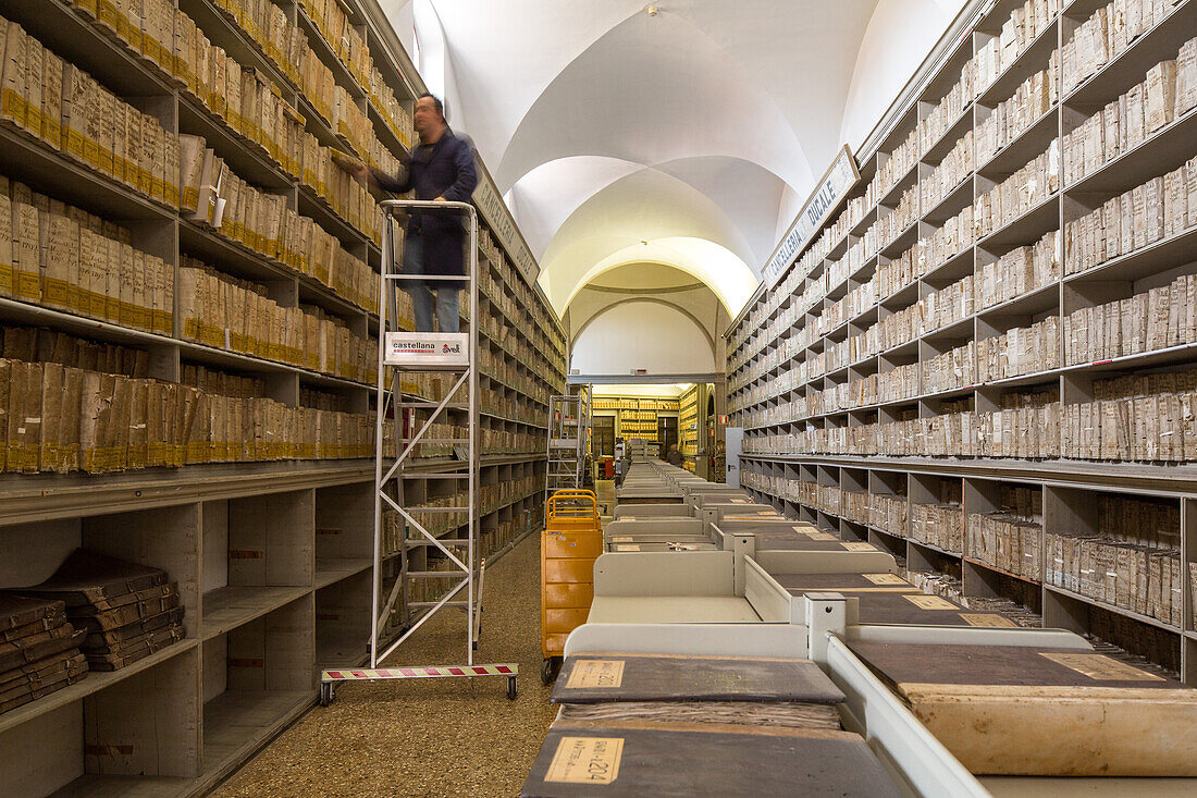 city archives, Archivo di Stato, former Franciscan Monastery, documents from Napolean's time, Venice, Italy