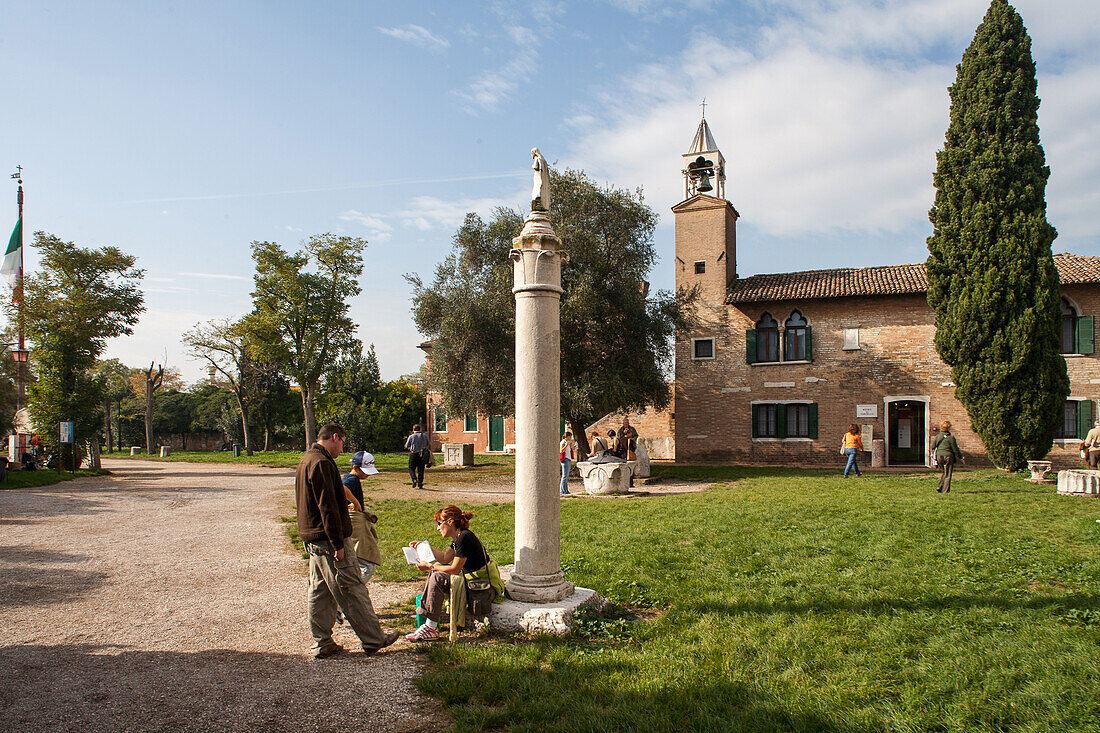 remains of the Piazza, Torcello, Torcello island, lagoon, Cathedral of Santa Maria Assunta, Venice, Italy