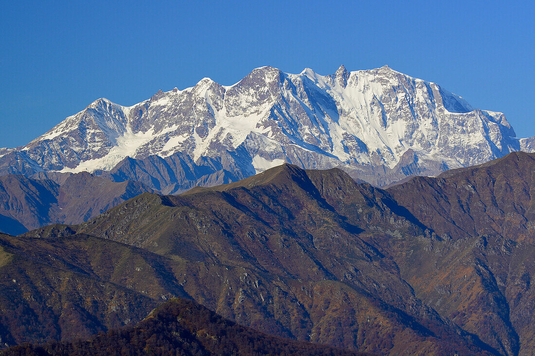 Monte Rosa, Valais, view from Mottarone, Piedmont, Italy