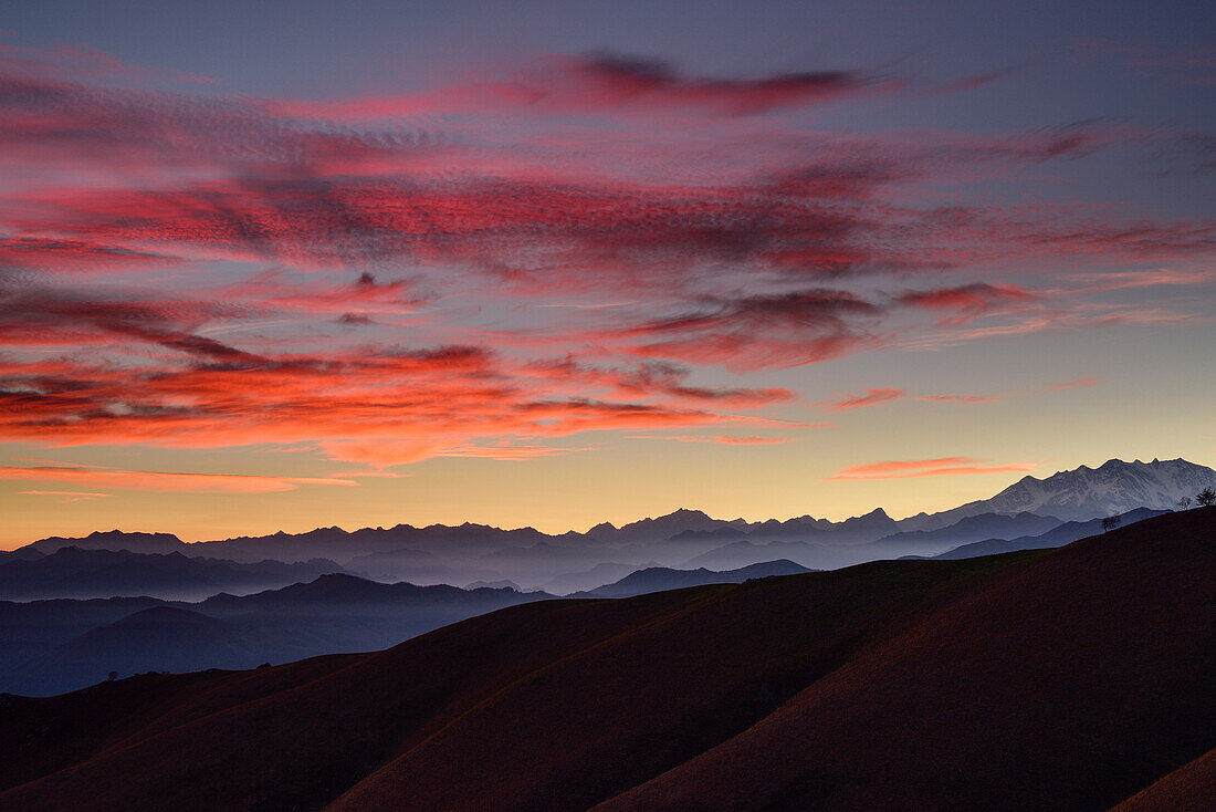 Pennine Alps with Monte Rosa, Valais, view from Mottarone, Piedmont, Italy