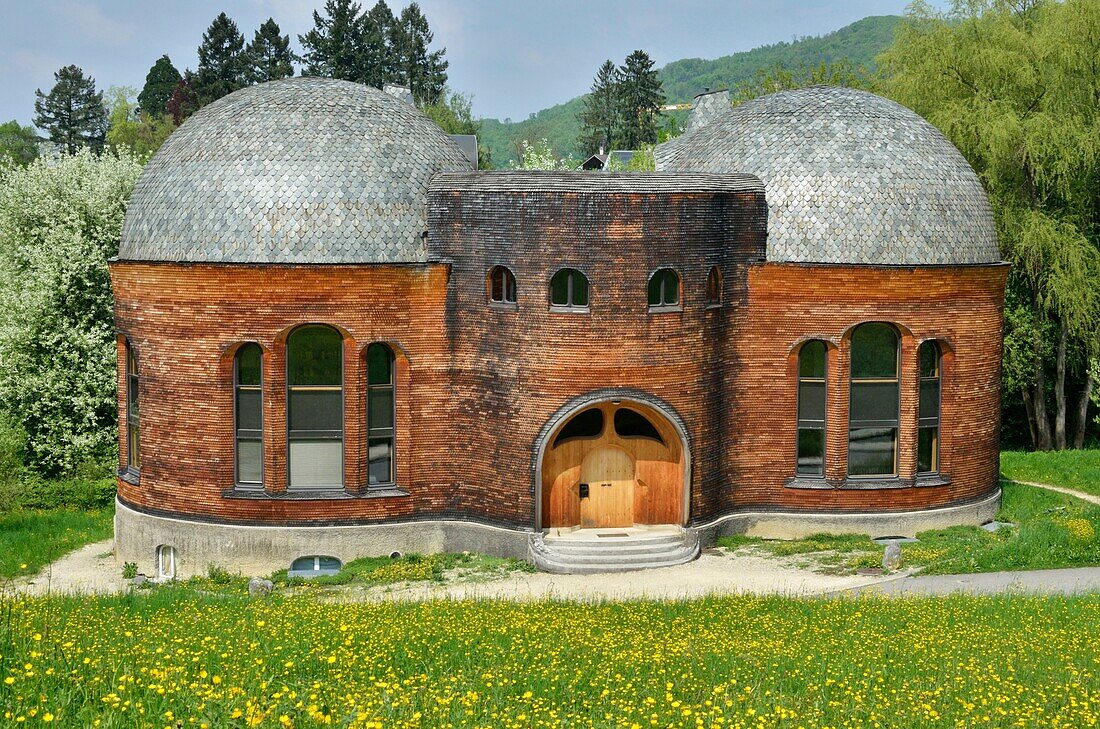 Glashaus (glass house), anthroposophical building in Dornach, Solothurn, Switzerland.