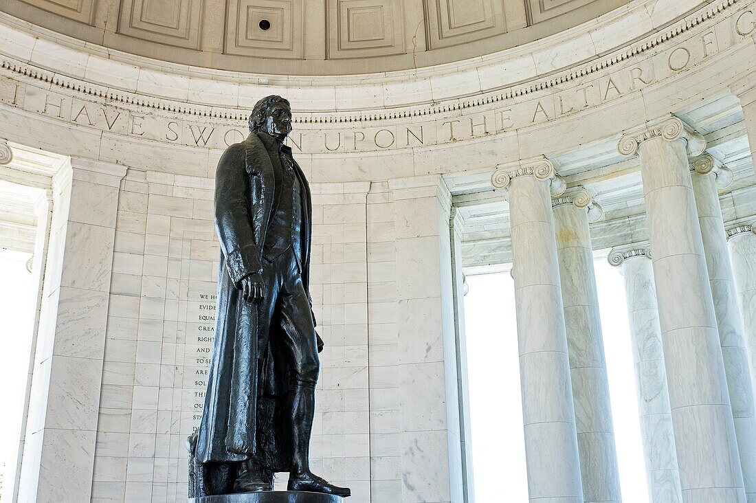 Interior, Jefferson Memorial, Washington DC, USA.