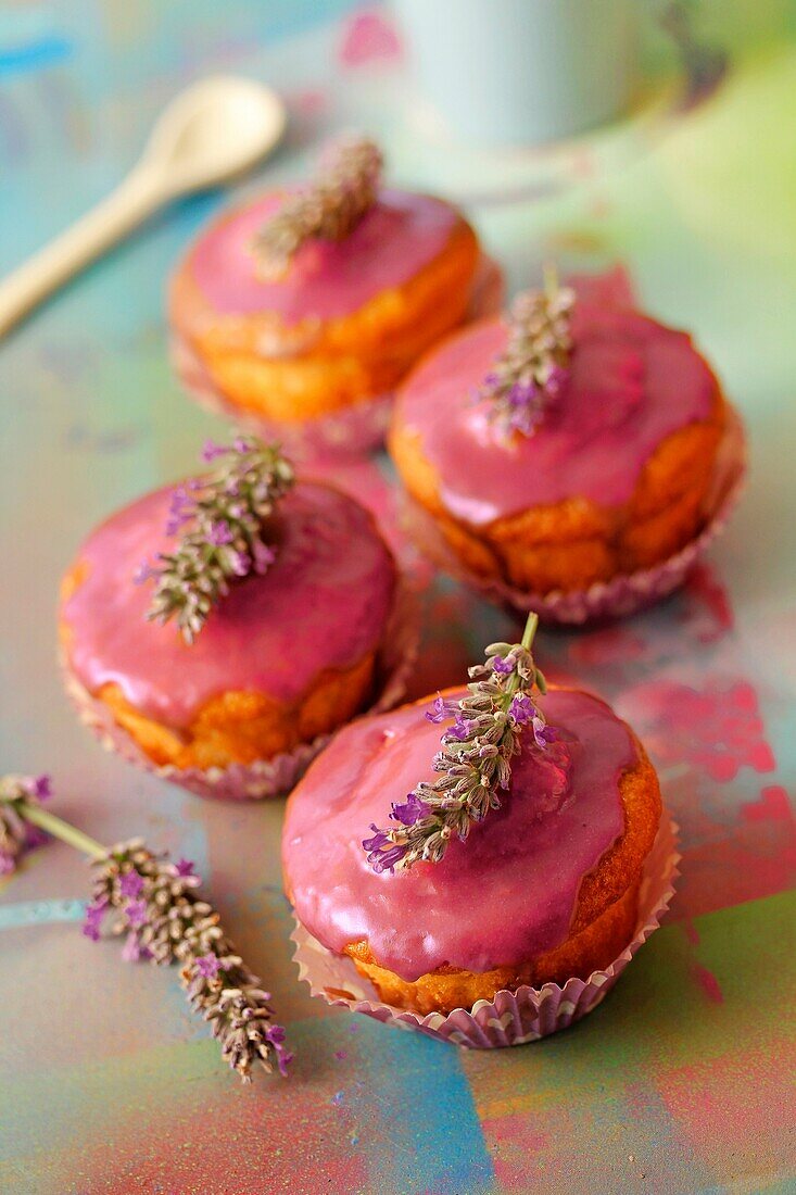 Lavender cupcakes.