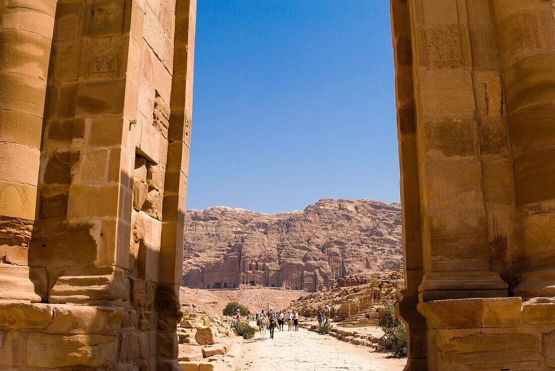 Temenos Gateway and Royal Tombs, Petra, UNESCO Heritage Site, Jordan, Middle East.