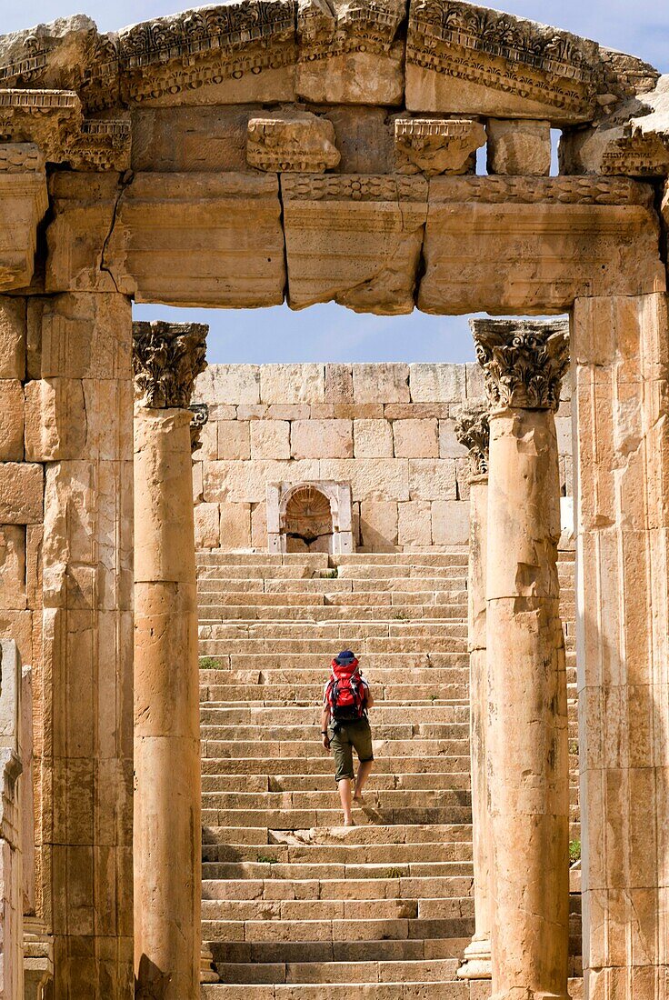 Tha Cathedral, Jerash, Gerasa Roman Decapolis City, Jordan, Middle East.