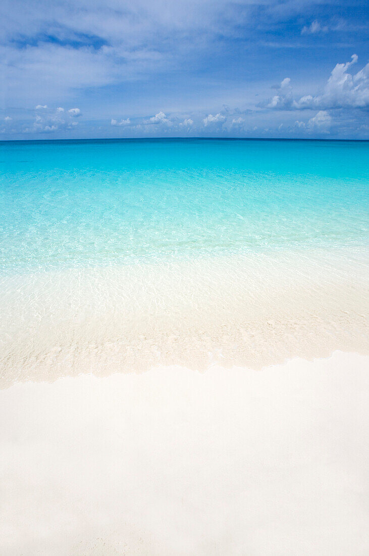 Beautiful White Sand Beach Seascape.