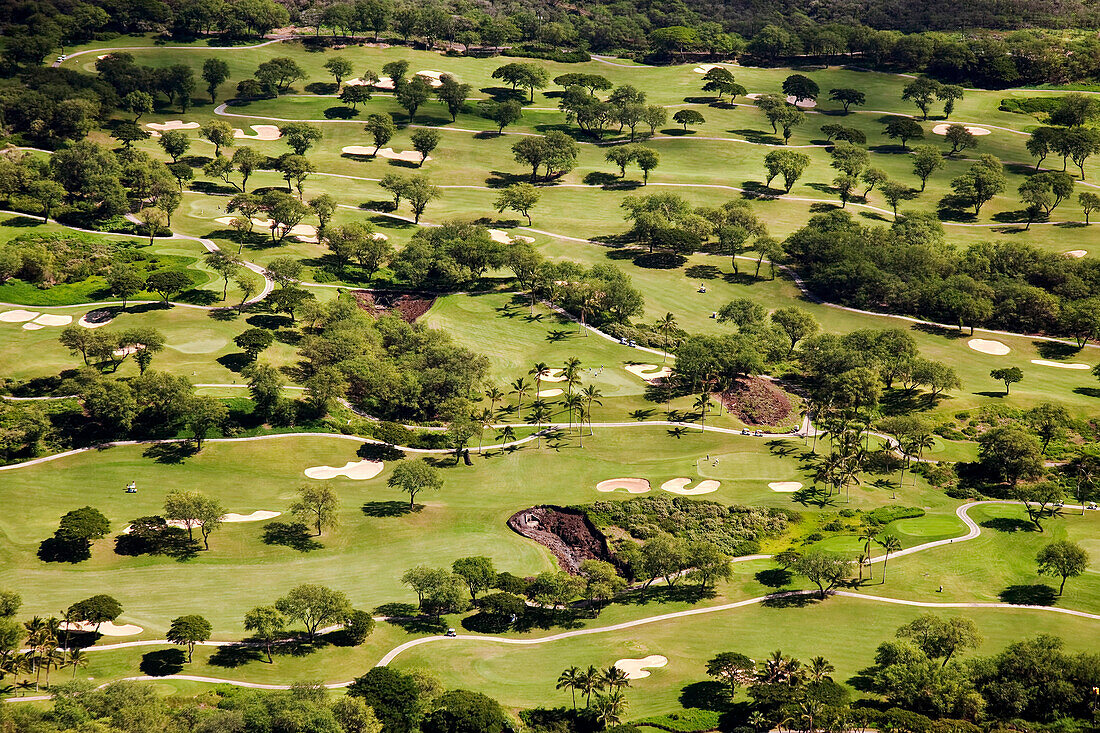Hawaii, Maui, Aerial Of Wailea Gold Golf Course