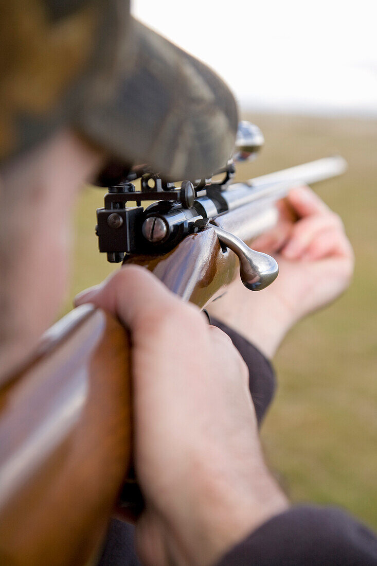 Target Shooting A Bolt-Action 22 Rifle Near Davenport, Washington.