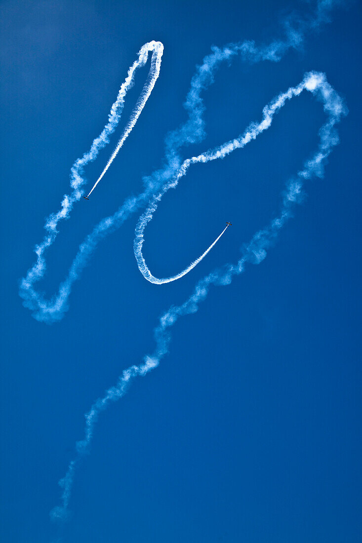 Aircraft Flying With Smoke Trails, 2009 Pitt Meadows Air Show, Pitt Meadows Airport, British Columbia