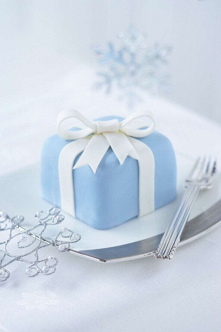 Small Cake In Holiday Setting.