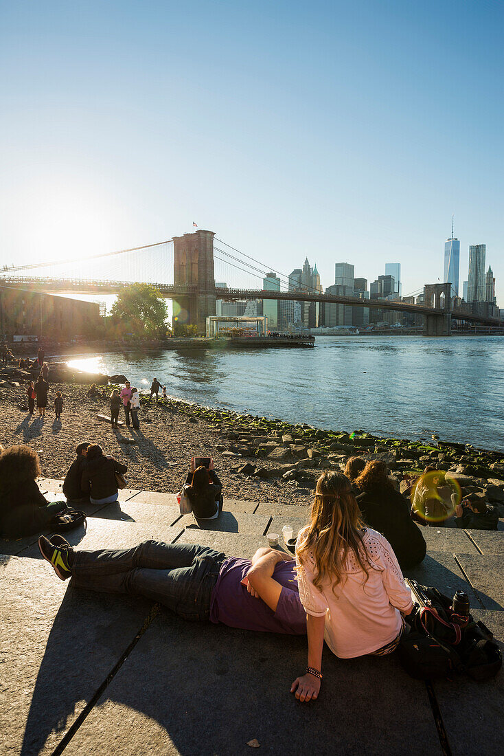 Fulton Ferry State Park, Dumbo, Brooklyn, New York, USA