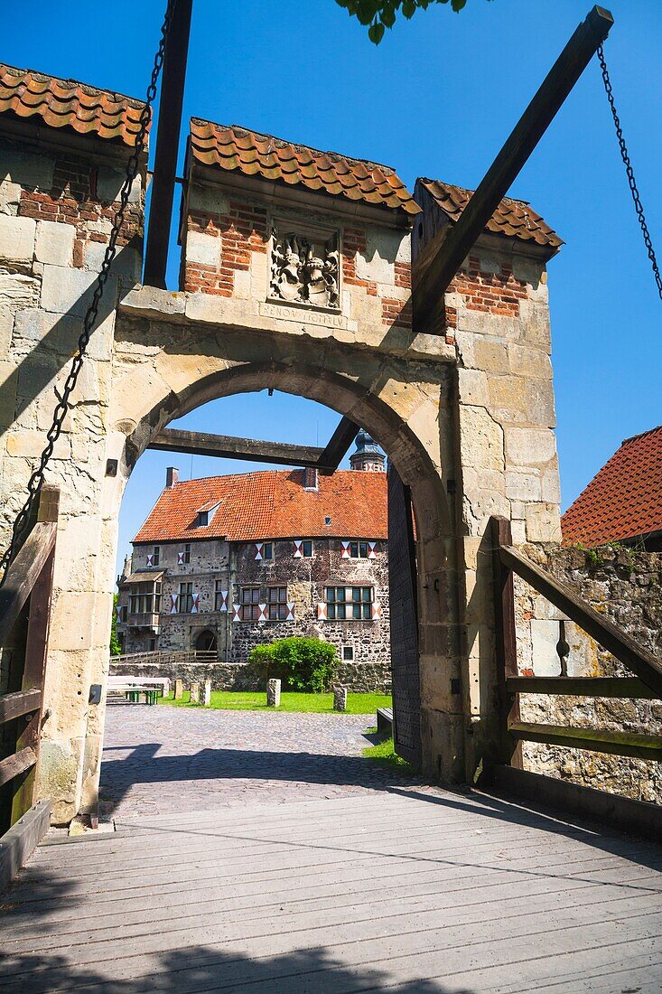 The moated castle of Vischering, Luedinghausen, North Rhine-Westphalia, Germany, Europe