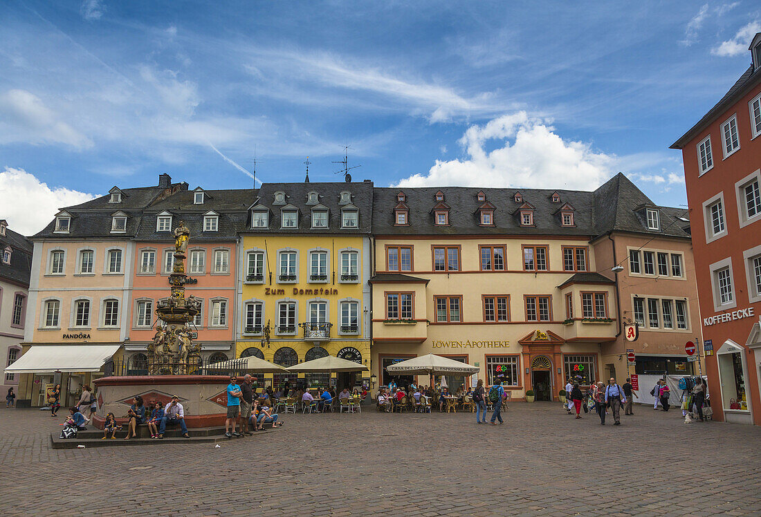 Houses on market square in Trier (Treves), Rhineland-Palatinate, Germany, Europe