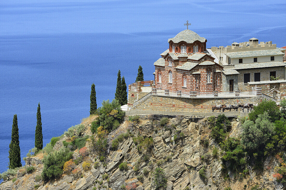 Greece, Chalkidiki, Mount Athos, World Heritage site, Kellia (cell) near Skete Aghia Annas.