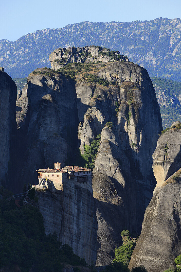 Greece, Thessaly, Meteora, Roussanou (Agia Barbara) nunnery.