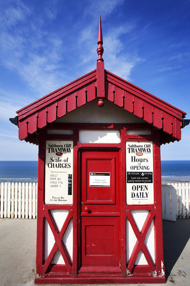 Cliff Tramway Kiosk Saltburn by the Sea Redcar and Cleveland England.