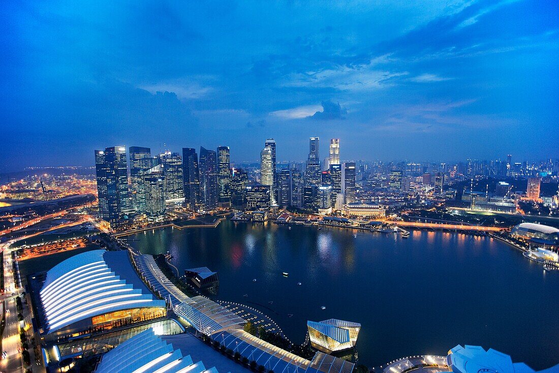 Elevated view of Marina Bay, Singapore.