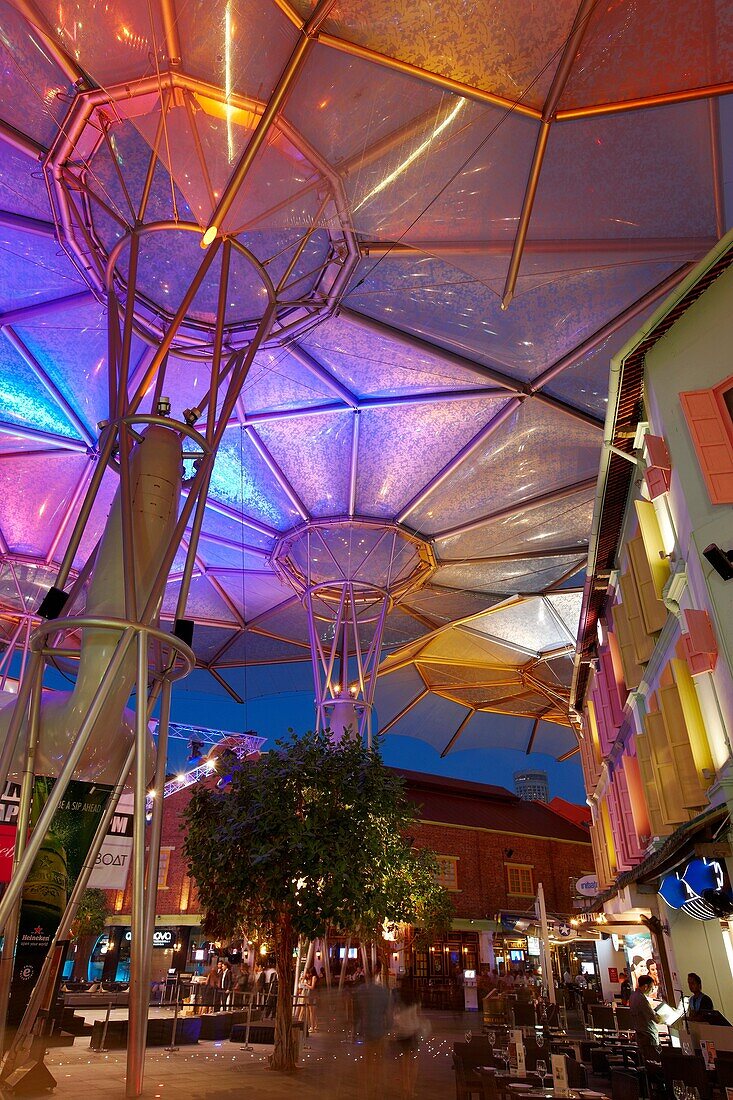 Clarke Quay at night, Singapore.