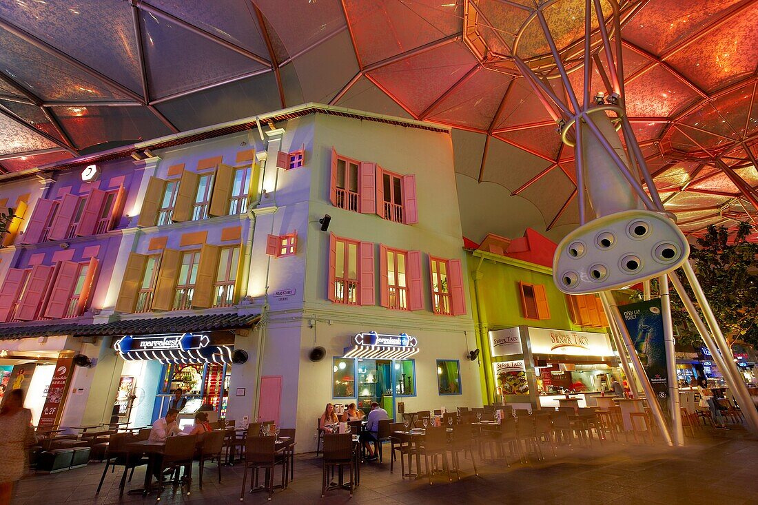 Clarke Quay at night, Singapore.