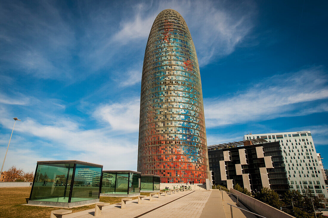 'Agbar Tower in Les Glories; Barcelona, Catalonia, Spain'