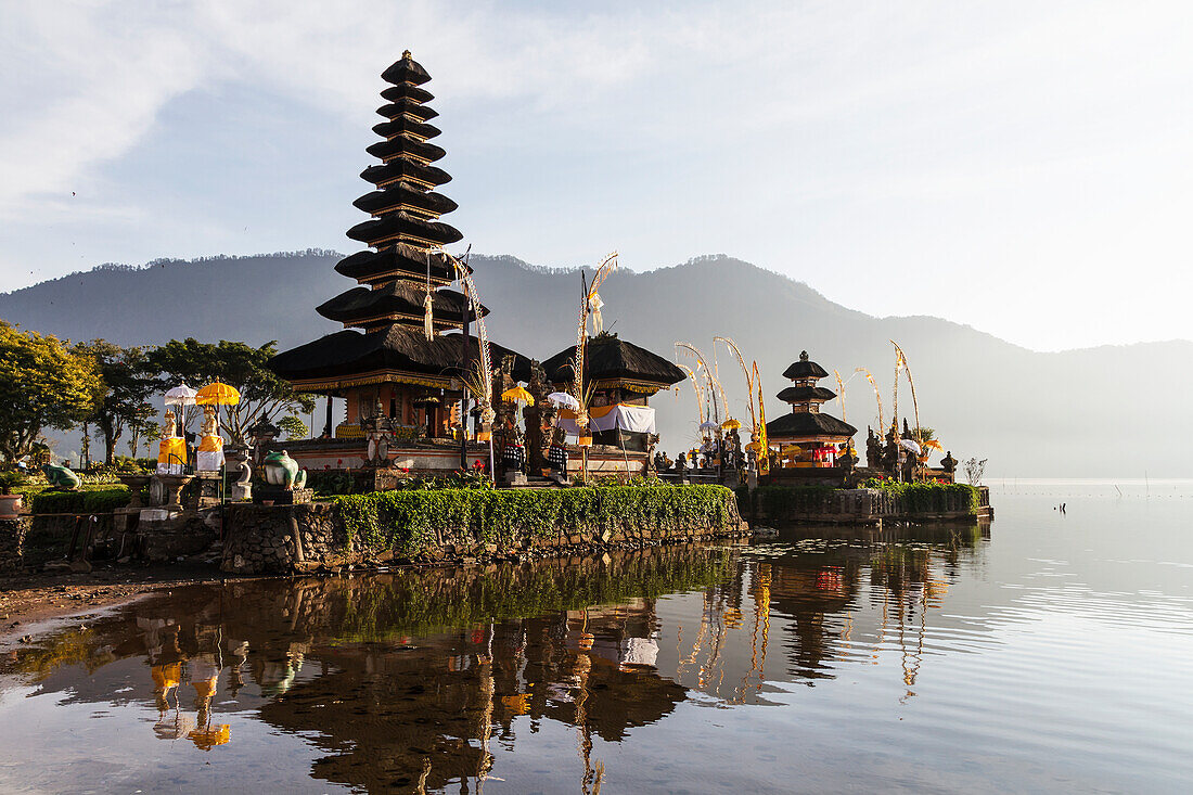 Pura Ulun Danu Bratan temple on the shores of Lake Bratan, Bedugul, Bali, Indonesia