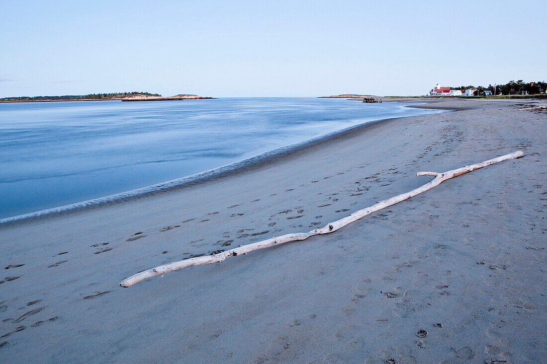 Popham Beach, Maine at twighlight. Time exposure