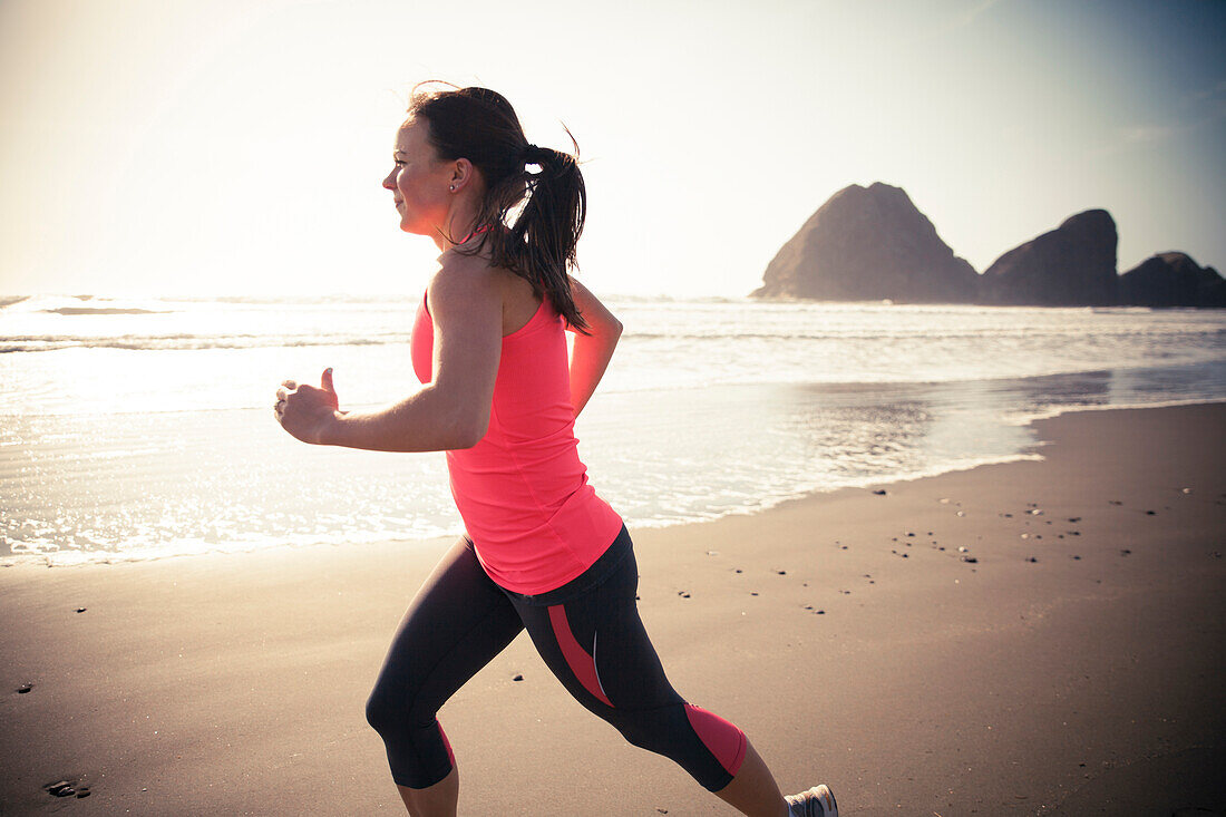 Running on the beach