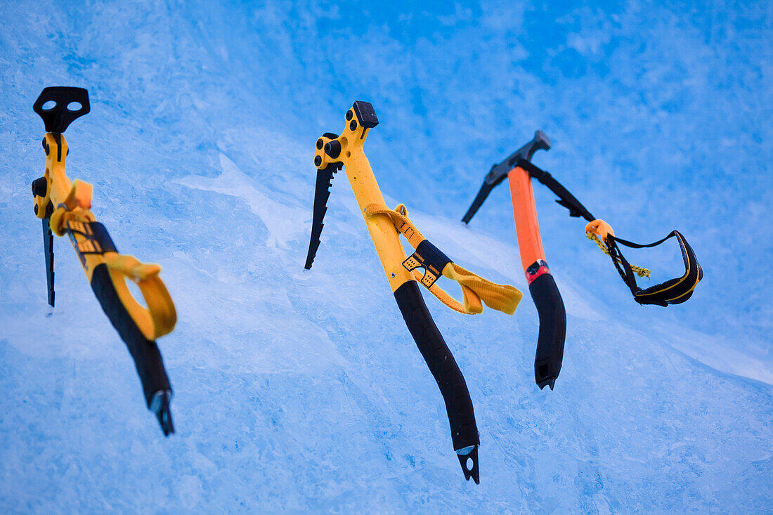 Ice Tools Hang On An Iceberg Floating In Shakes Lake, Stikine-Leconte Wilderness, Tongass National Forest, Southeast Alaska