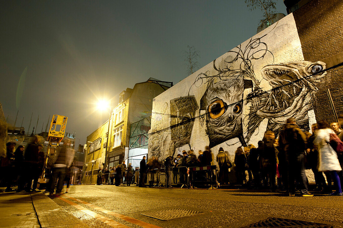 Clubbers Queuing At A Kitsune Maison Party At Village Underground In East London, London, Uk