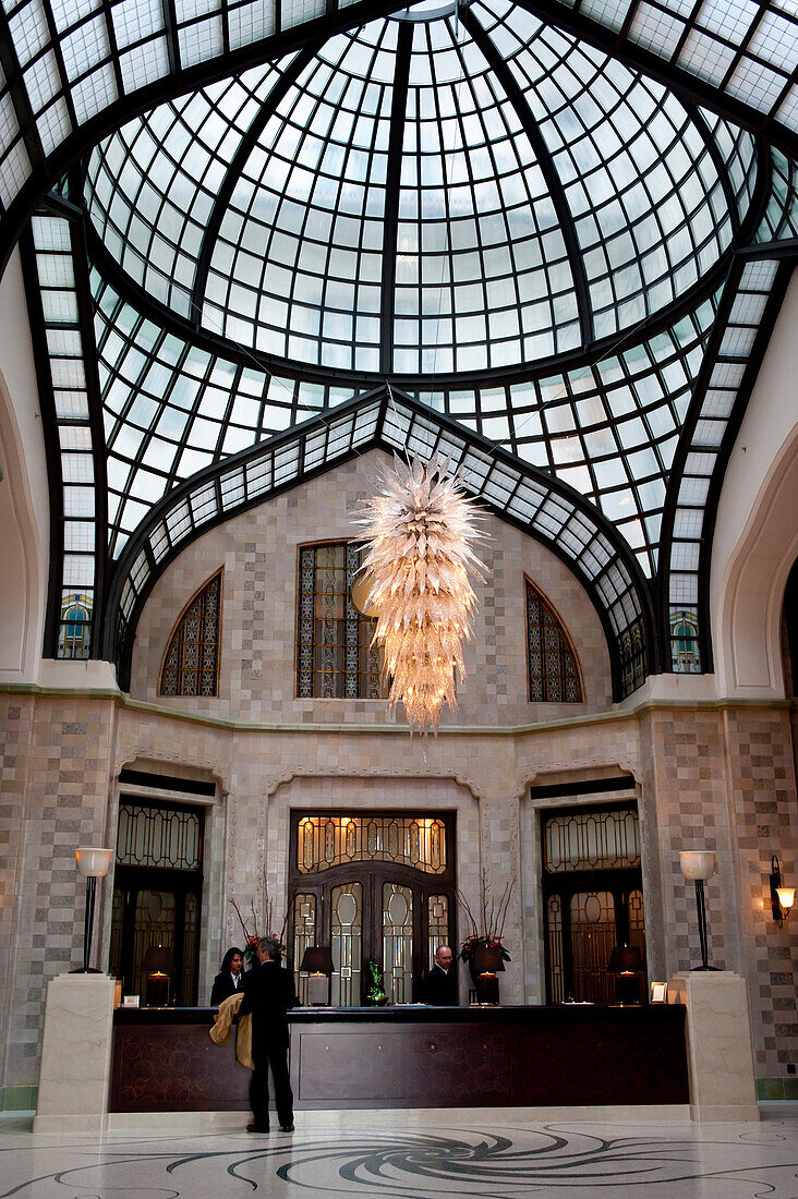 Interior Of Gresham Palace, Now A Four Seasons Hotel, Famous For Its Art Nouveau Architecture, Budapest, Hungary