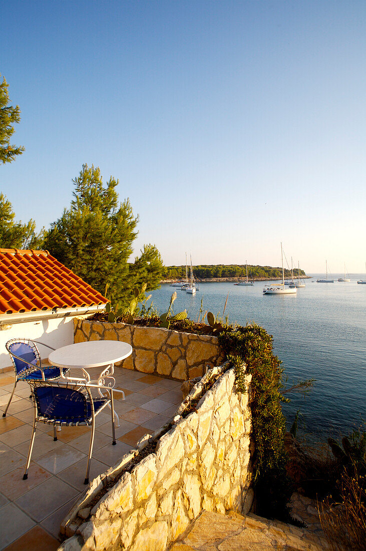 'White house terrace; Palmizana, Sveti Klement, Croatia'