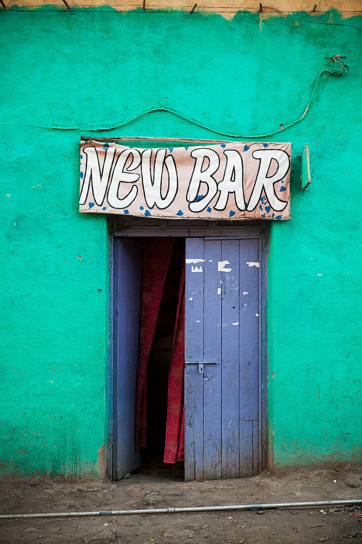 'Sign and entrance to a bar; Ethiopia'