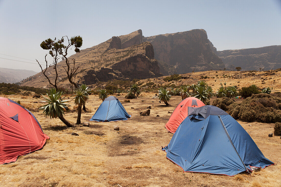 'Trekking campsite, Chennak, Simien Mountains National Park; Amhara region, Ethiopia'