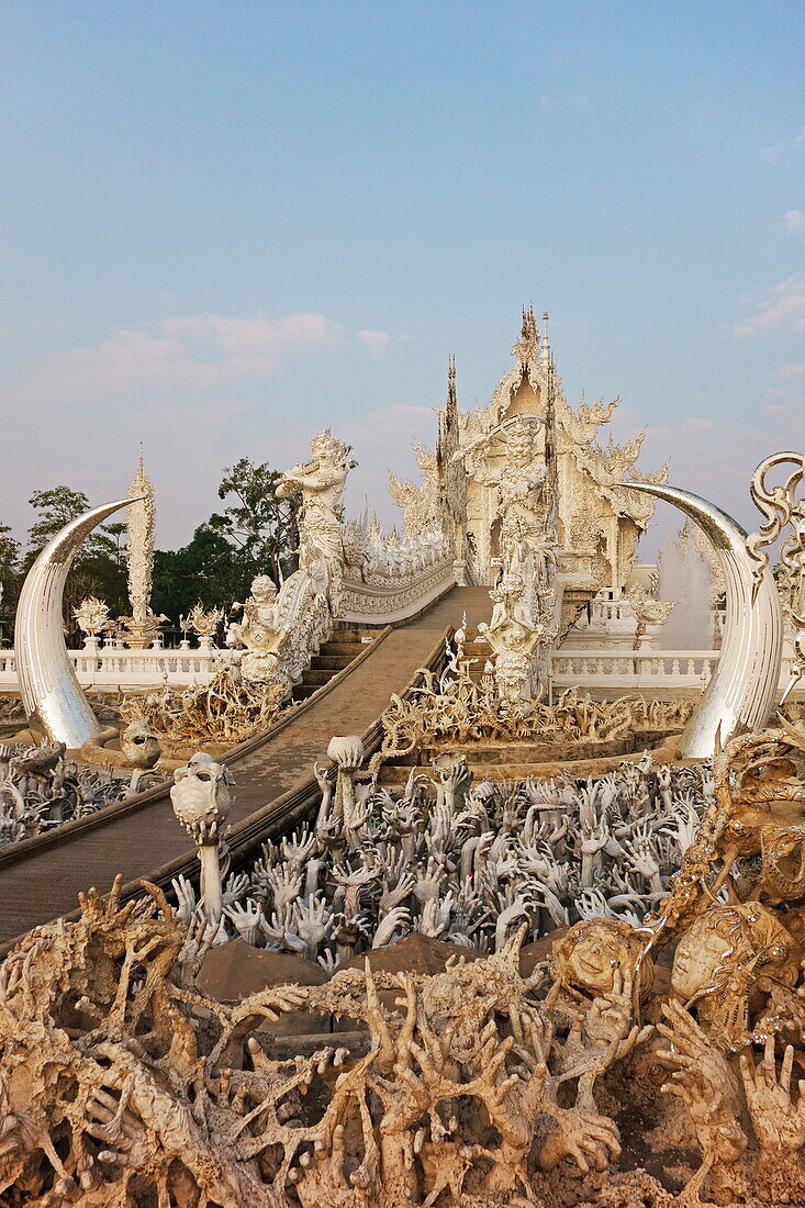 The White Temple (Wat Rong Khun), Ban Rong Khun, Chiang Mai, Thailand, Southeast Asia, Asia