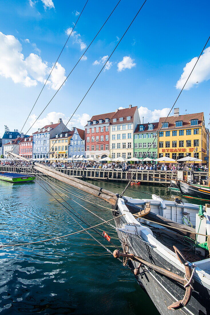 Fishing boats in Nyhavn, 17th century waterfront, Copenhagen, Denmark, Scandinavia, Europe