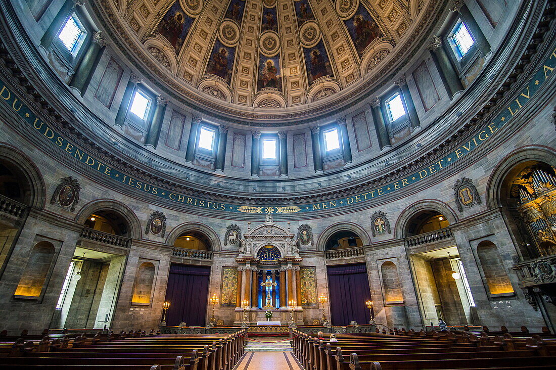 Inside the Frederik's Church (The Marble Church) (Marmorkirken), Copenhagen, Denmark, Scandinavia, Europe