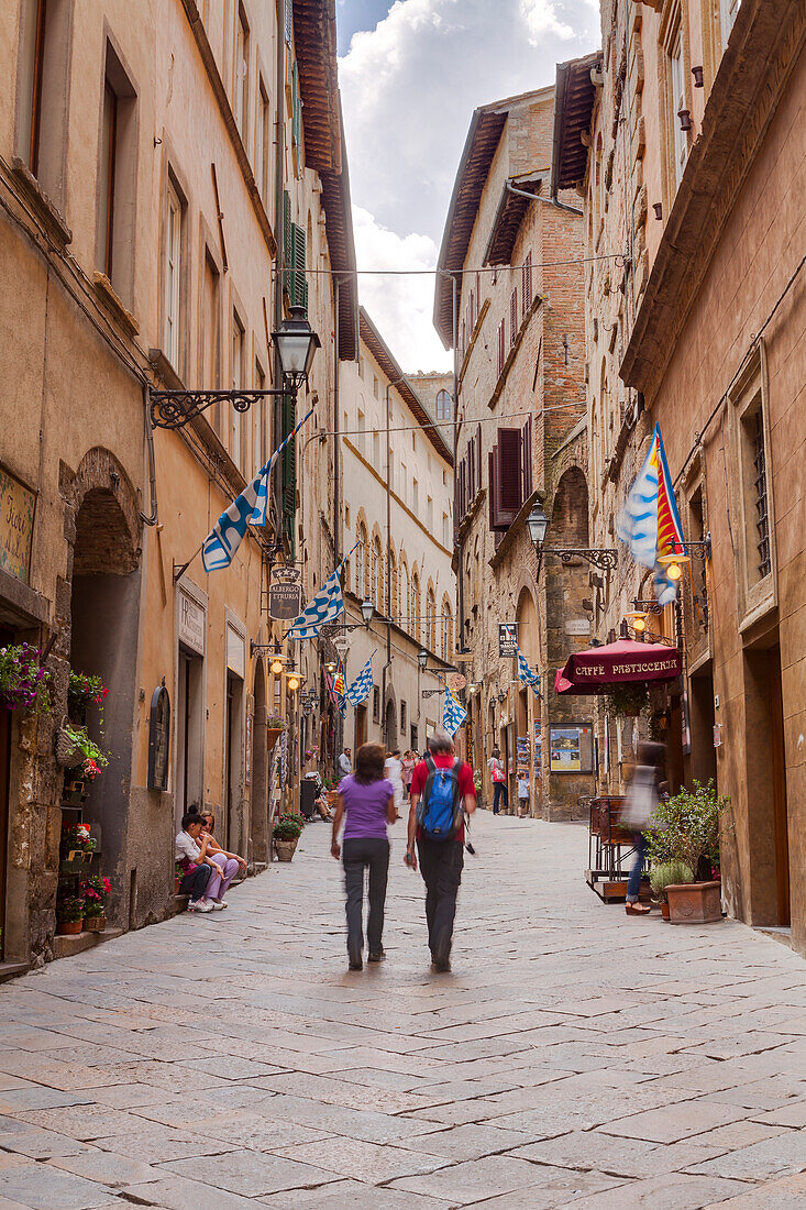 The narrow streets of Volterra, Tuscany, Italy, Europe