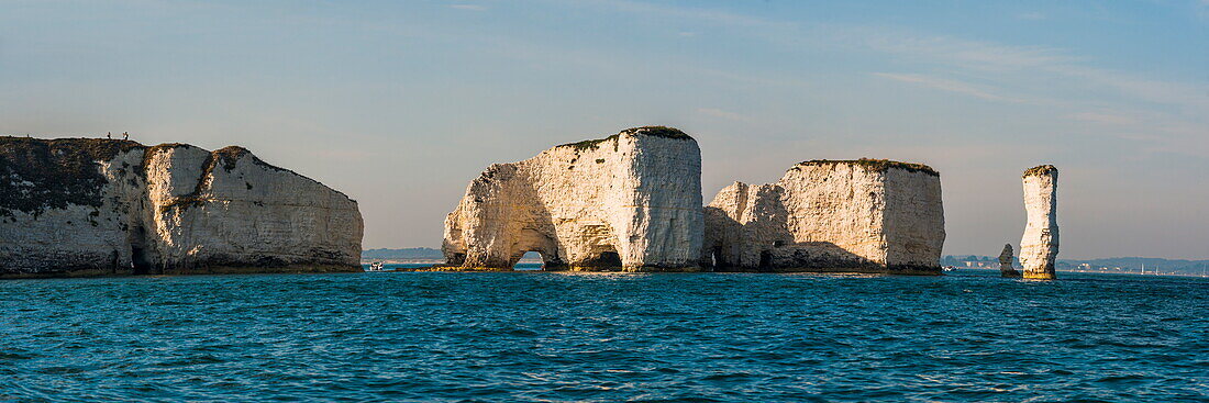 Chalk stacks and cliffs at Old Harry Rocks, between Swanage and Purbeck, Dorset, Jurassic Coast, UNESCO World Heritage Site, England, United Kingdom, Europe