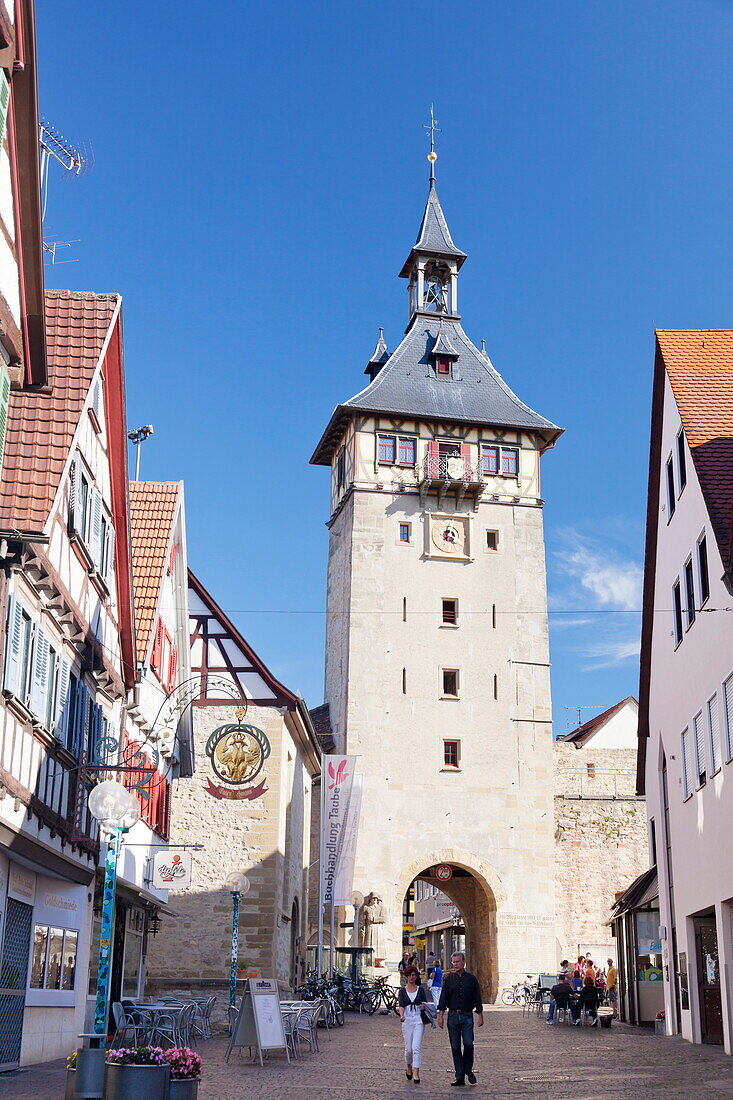 Oberer Torturm Tower, Marbach am Neckar, Neckartal Valley, Ludwigsburg District, Baden Wurttemberg, Germany, Europe